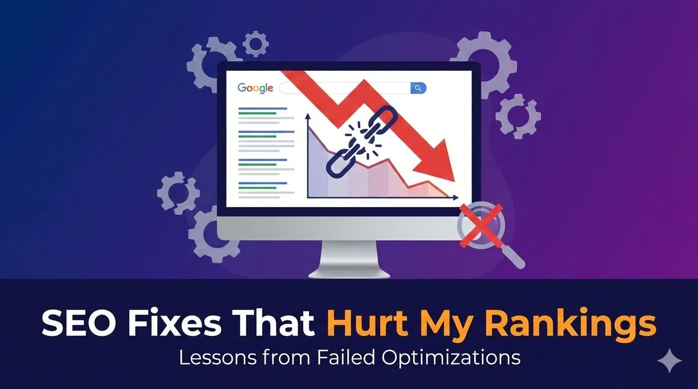 SEO Fixes That Hurt My Rankings (What I Learned)